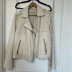 Michael Kors leather jacket size XL, cream
